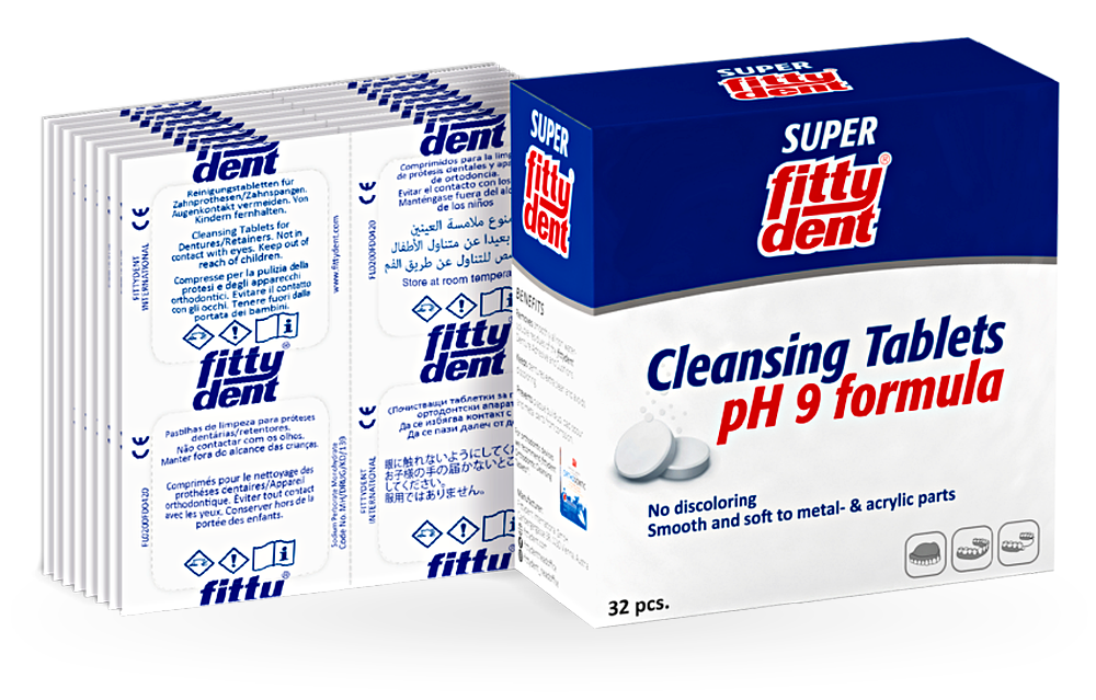 Fittydent Denture Cleansing Tablets carton